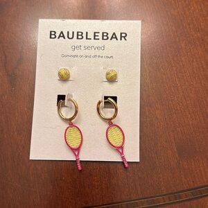Baublebar Get Served Tennis Earrings, rackets and tennis balls